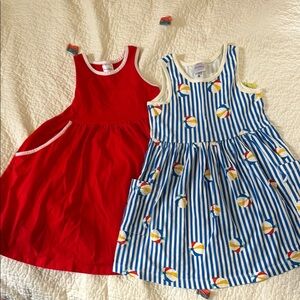 Hanna Andersson Red and Blue Striped Kids Dresses